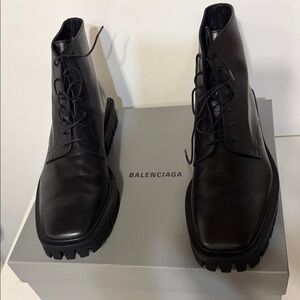 Balenciaga Men's Black Lace-Up Boots